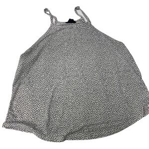 Fifty Street Polka Dot Halter Cami Top Womens Medium White Black Excellent